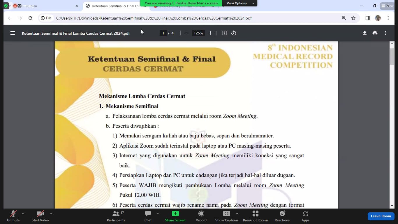 Bukti Technical Meeting Lolos Semifinal dan Final